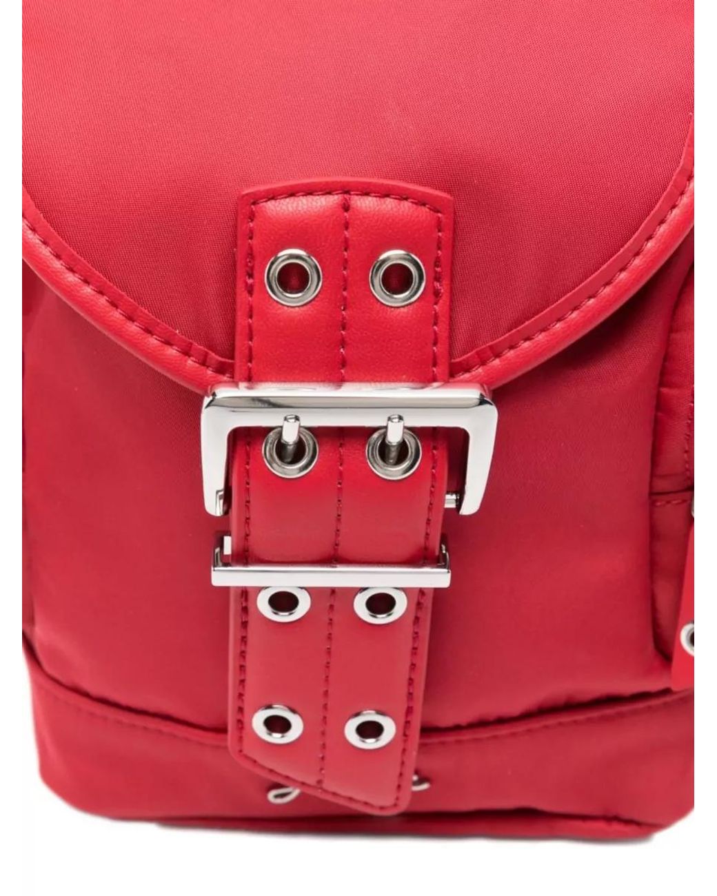 Ganni Red Mini Hobo Nylon Backpack