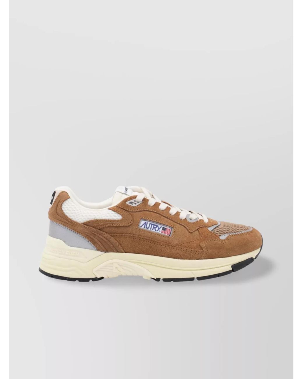 Autry Brown Leather Hyperway Low-Top Sneakers for men