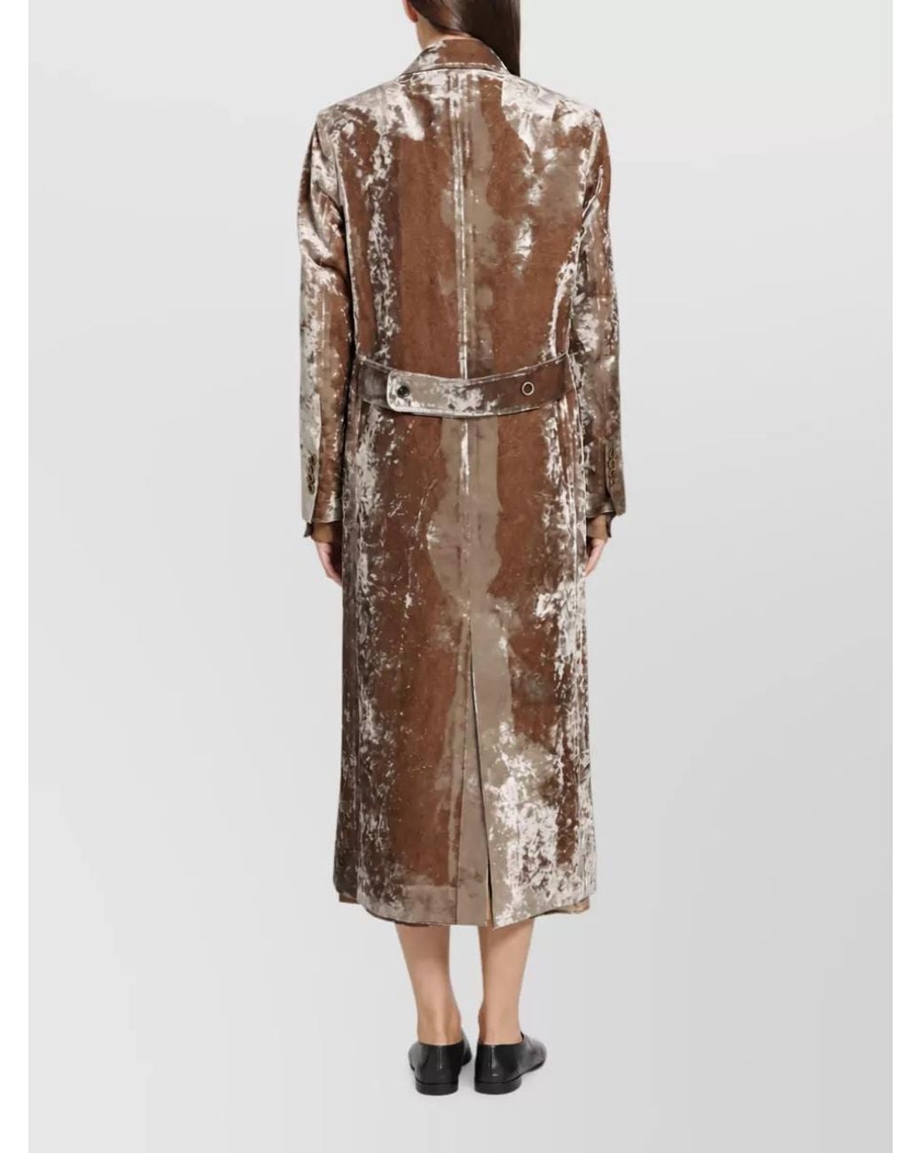 Uma Wang Natural Velvet Double-Breasted Coat