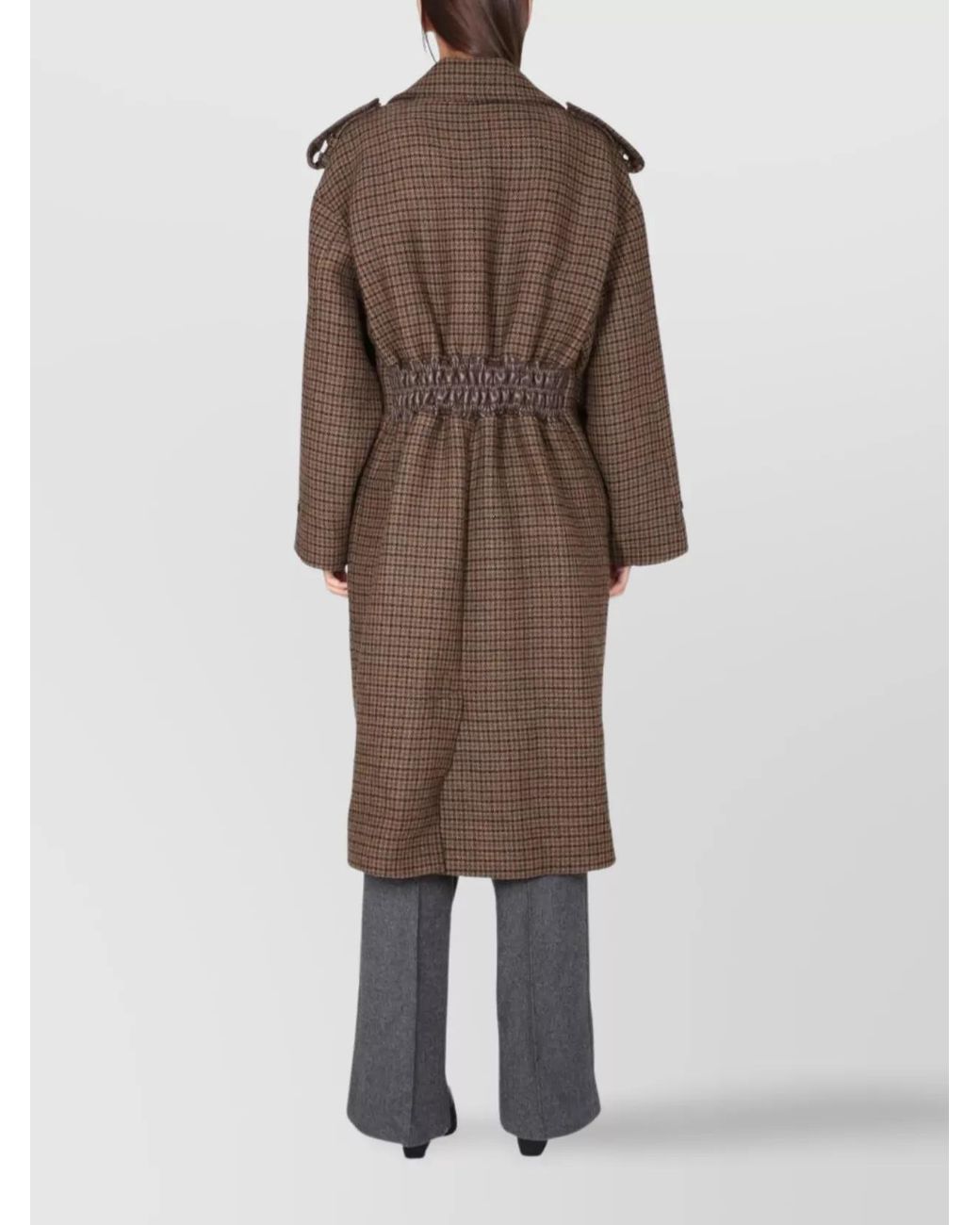 The Mannei Brown Oversized Double-Breasted Coat