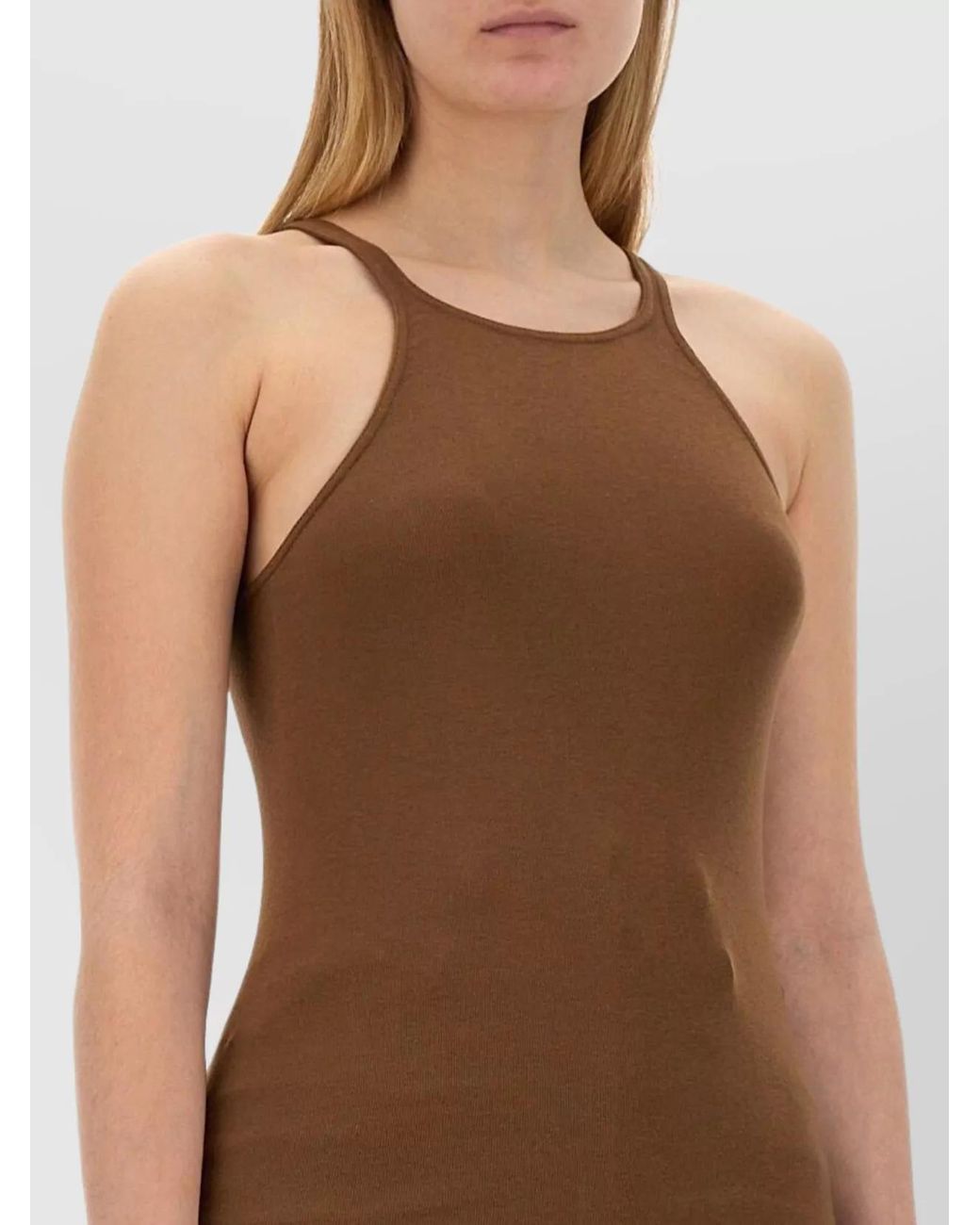 Rick Owens Brown Slim-Fit Tank Top