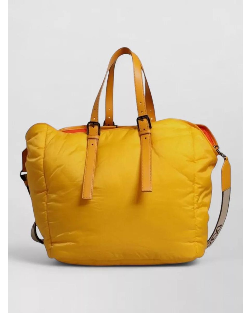 Dolce & Gabbana Yellow Quilted Nylon Shoulder Duffle Bag for men