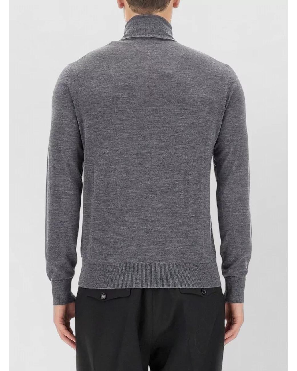 Ballantyne Gray Wool Regular-Fit Turtleneck T-Shirt for men