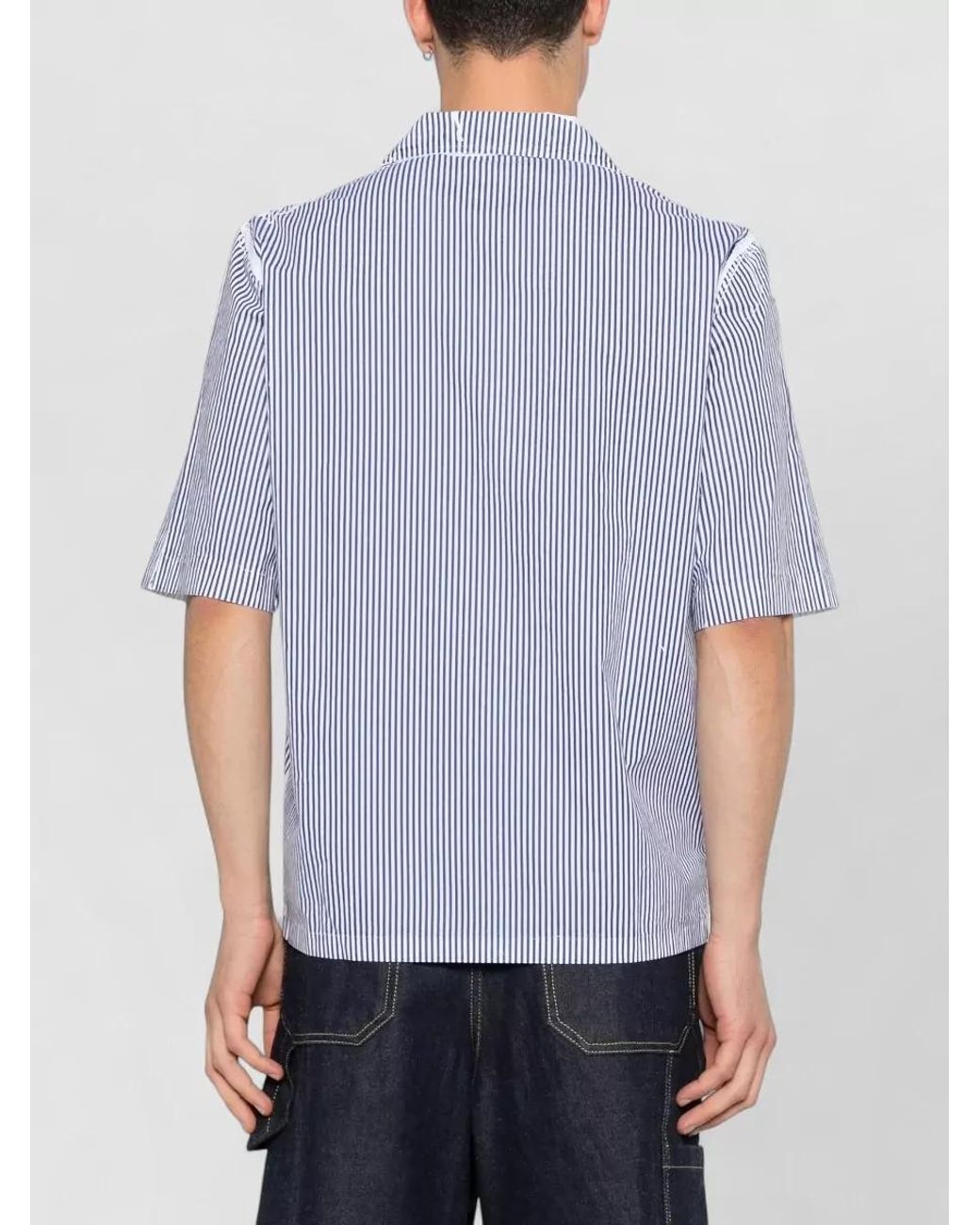 DIESEL Blue Short-Sleeve Cotton Shirt for men