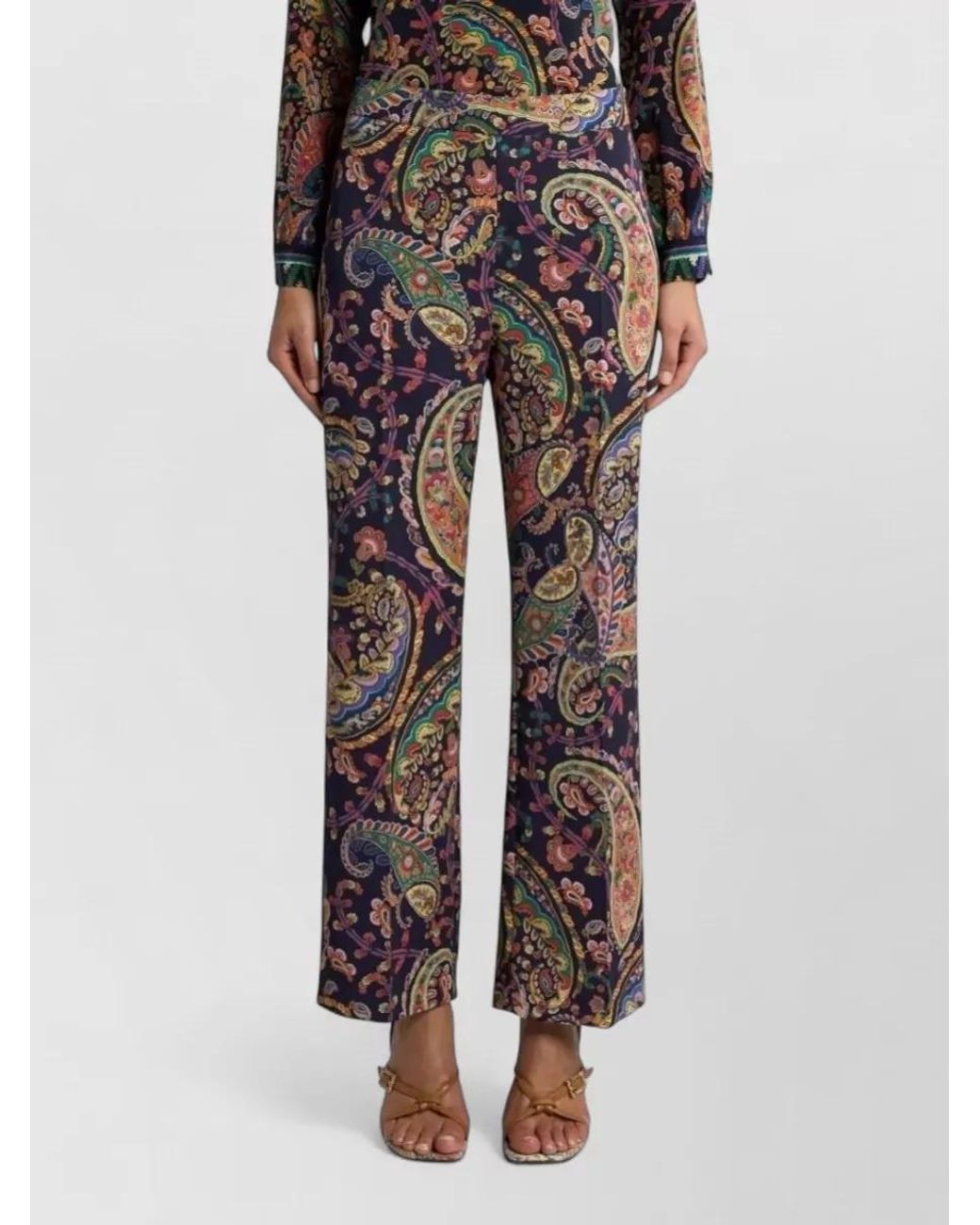 Etro Multicolor Printed Wide-Leg Trousers