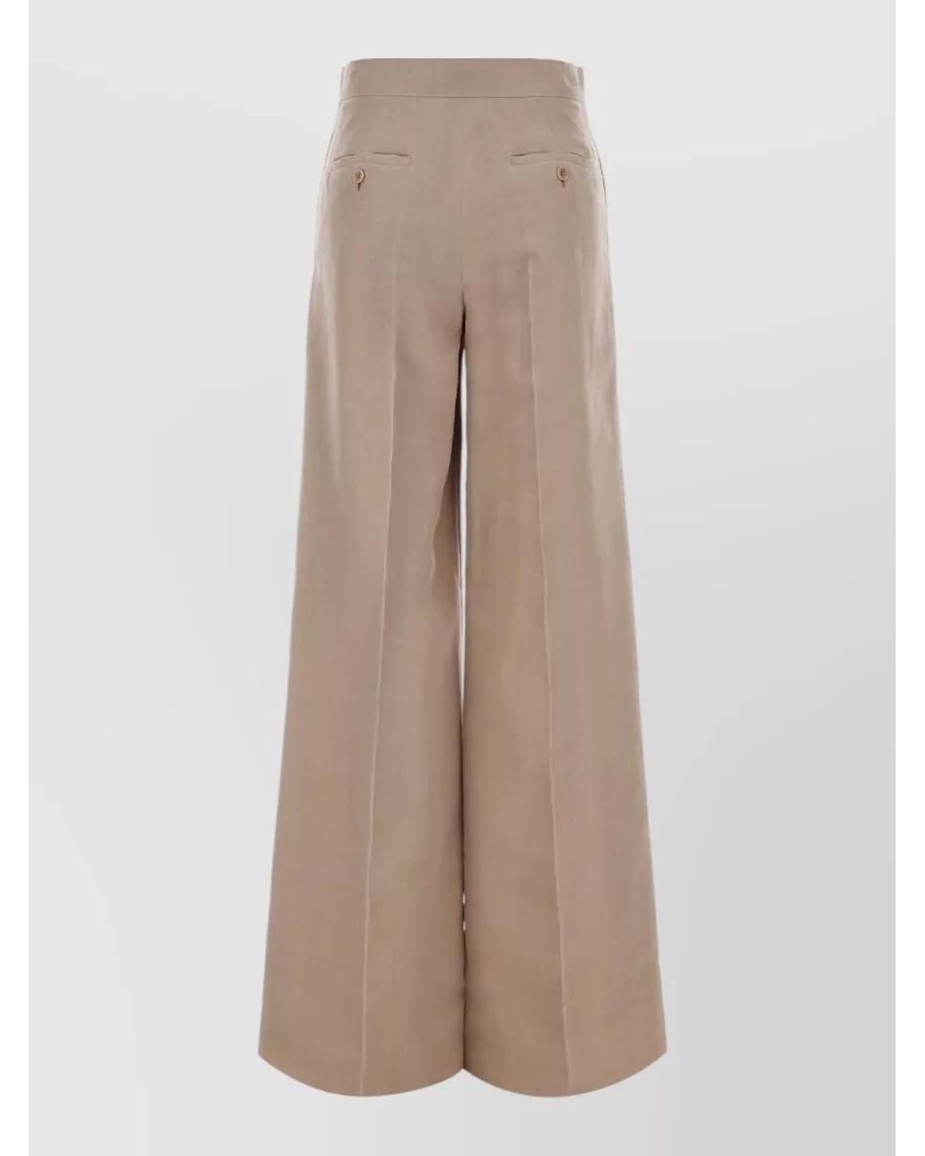 Max Mara Natural Silk High-Rise Wide-Leg Trousers