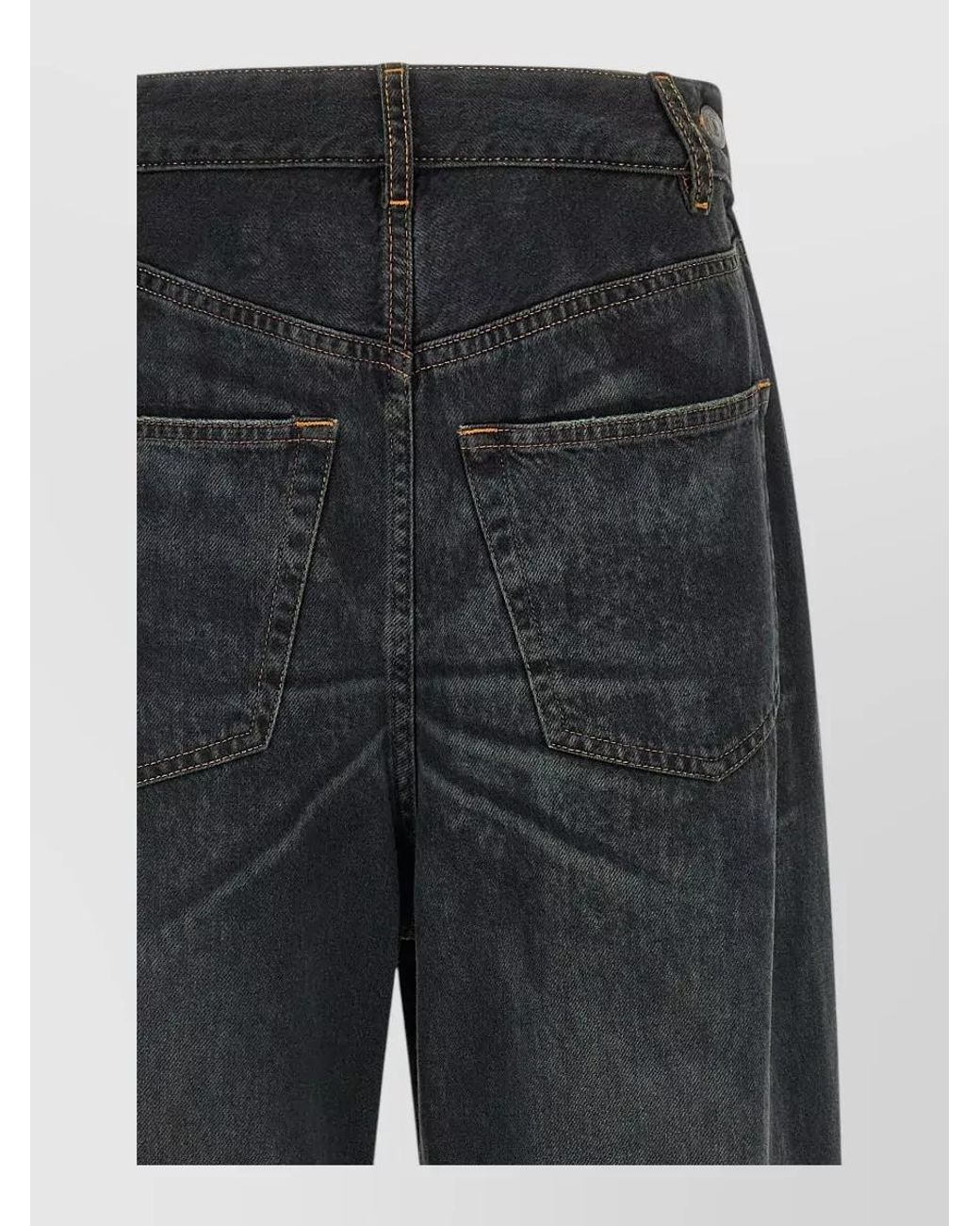MM6 by Maison Margiela Gray Asymmetric Wide-Leg Denim Jeans