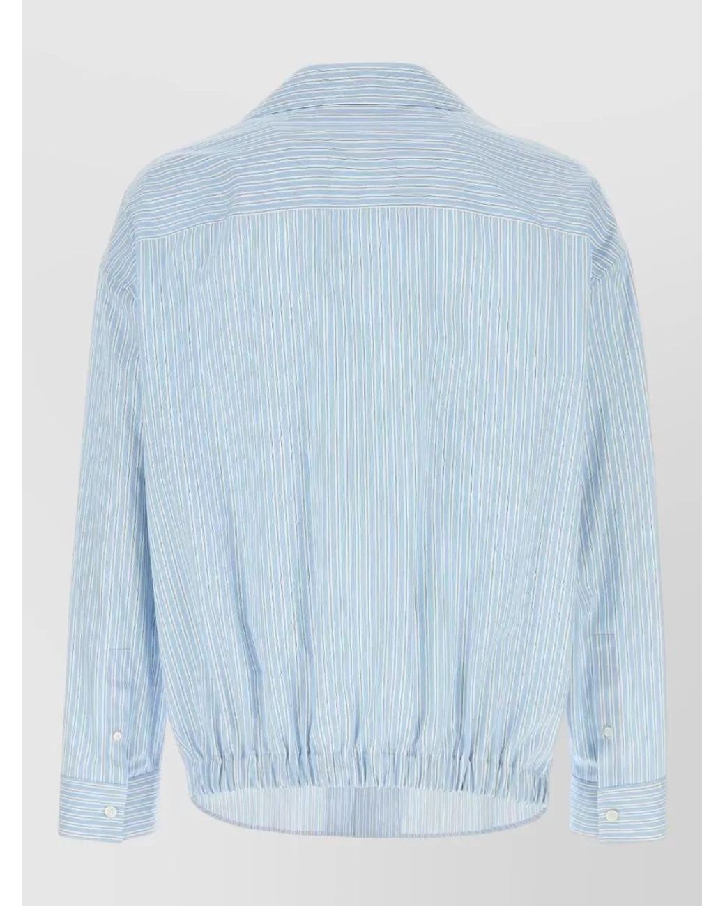 Loewe Blue Embroidered Cotton Shirt for men