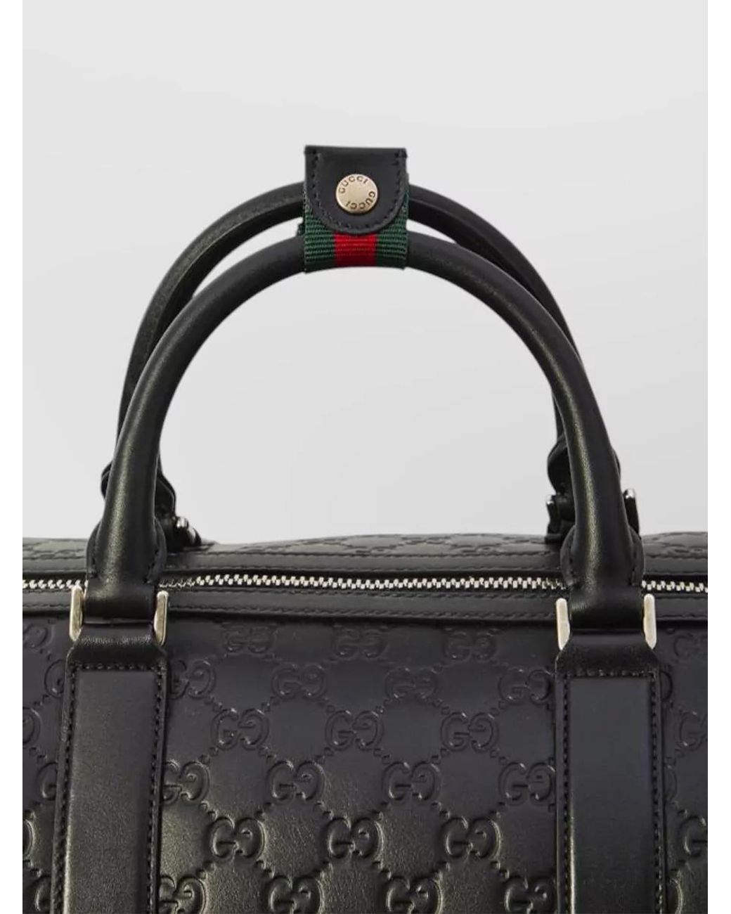 Gucci Black Leather Duffle Bag for men