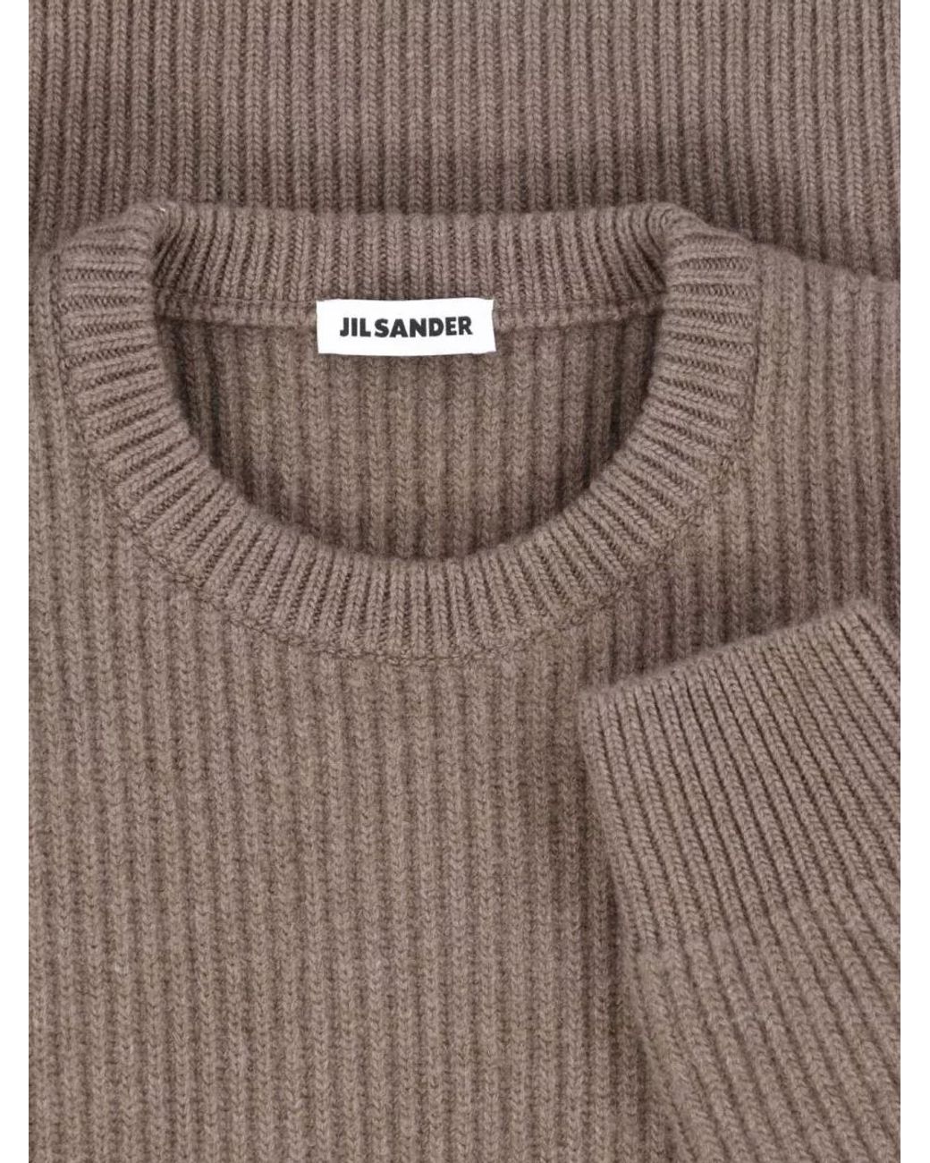 Jil Sander Brown Wool Crewneck Sweater for men