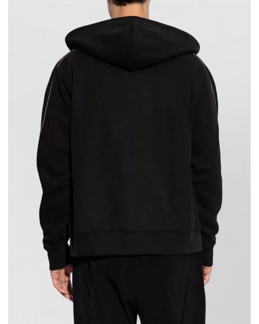 Burberry Black Cotton Check-Trim Hooded Jacket for men