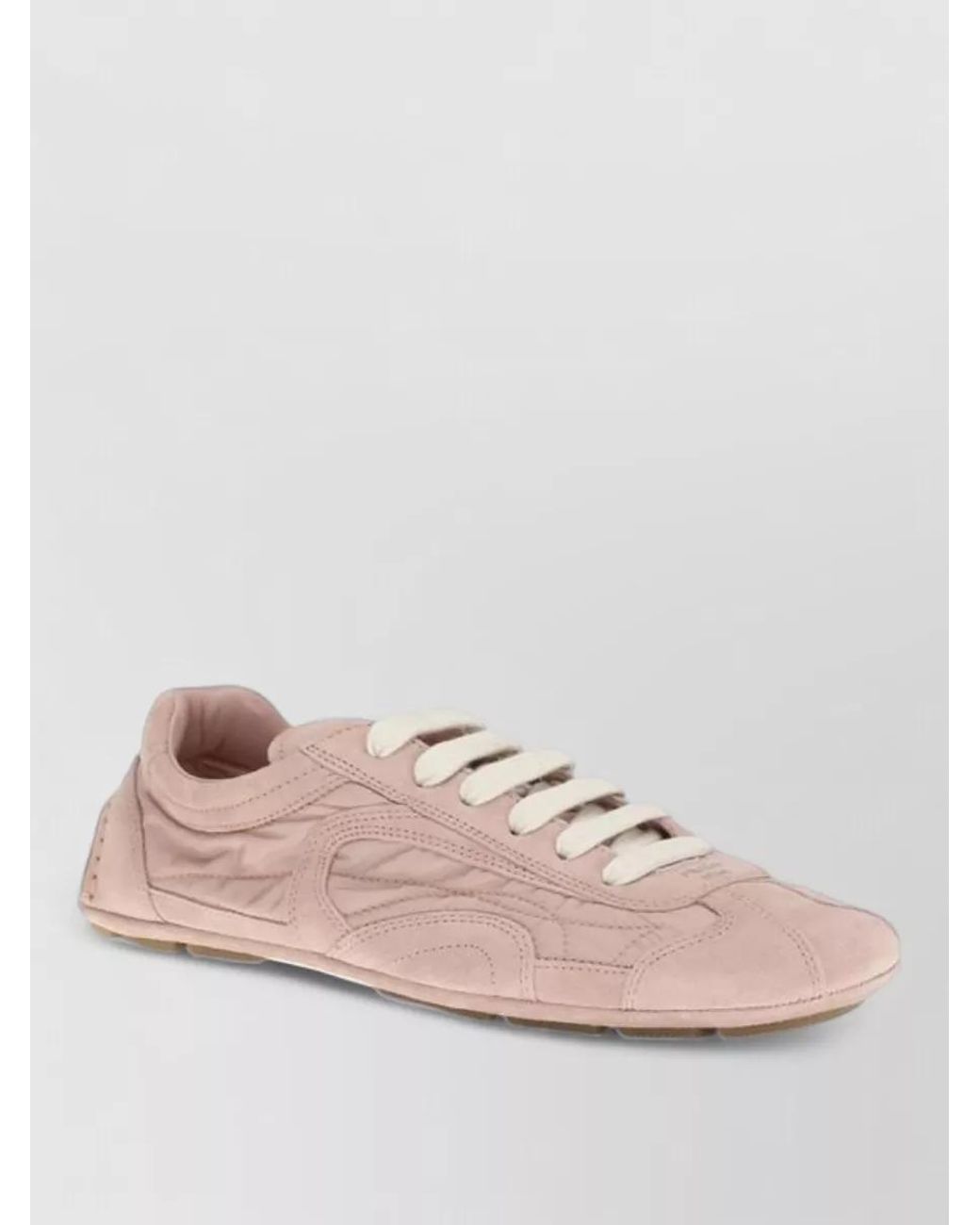 Prada Pink Leather Low-Top Sneakers