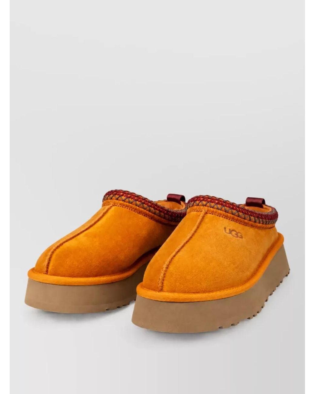 Ugg Orange Leather Platform Mules