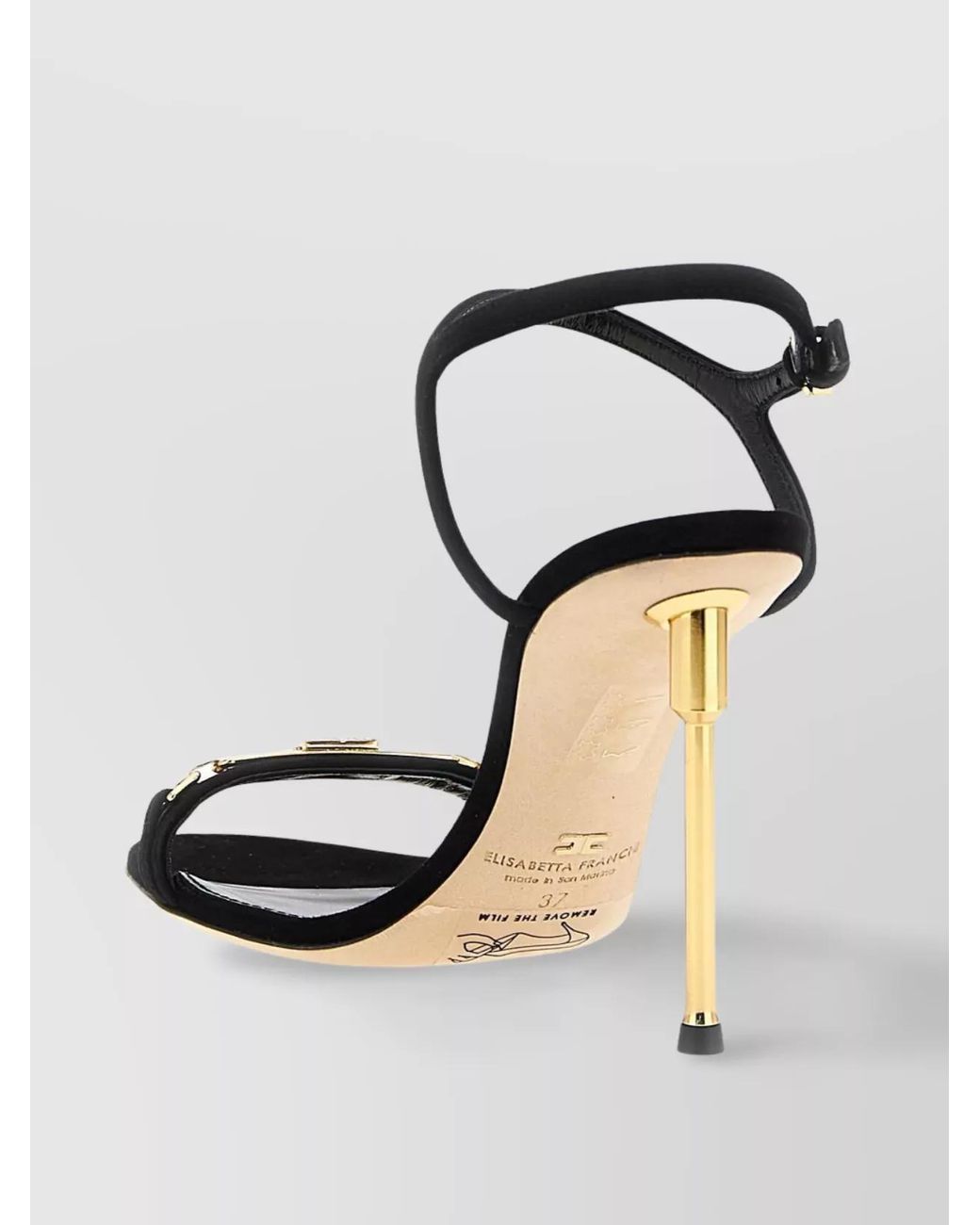 Elisabetta Franchi Black Leather Sandals