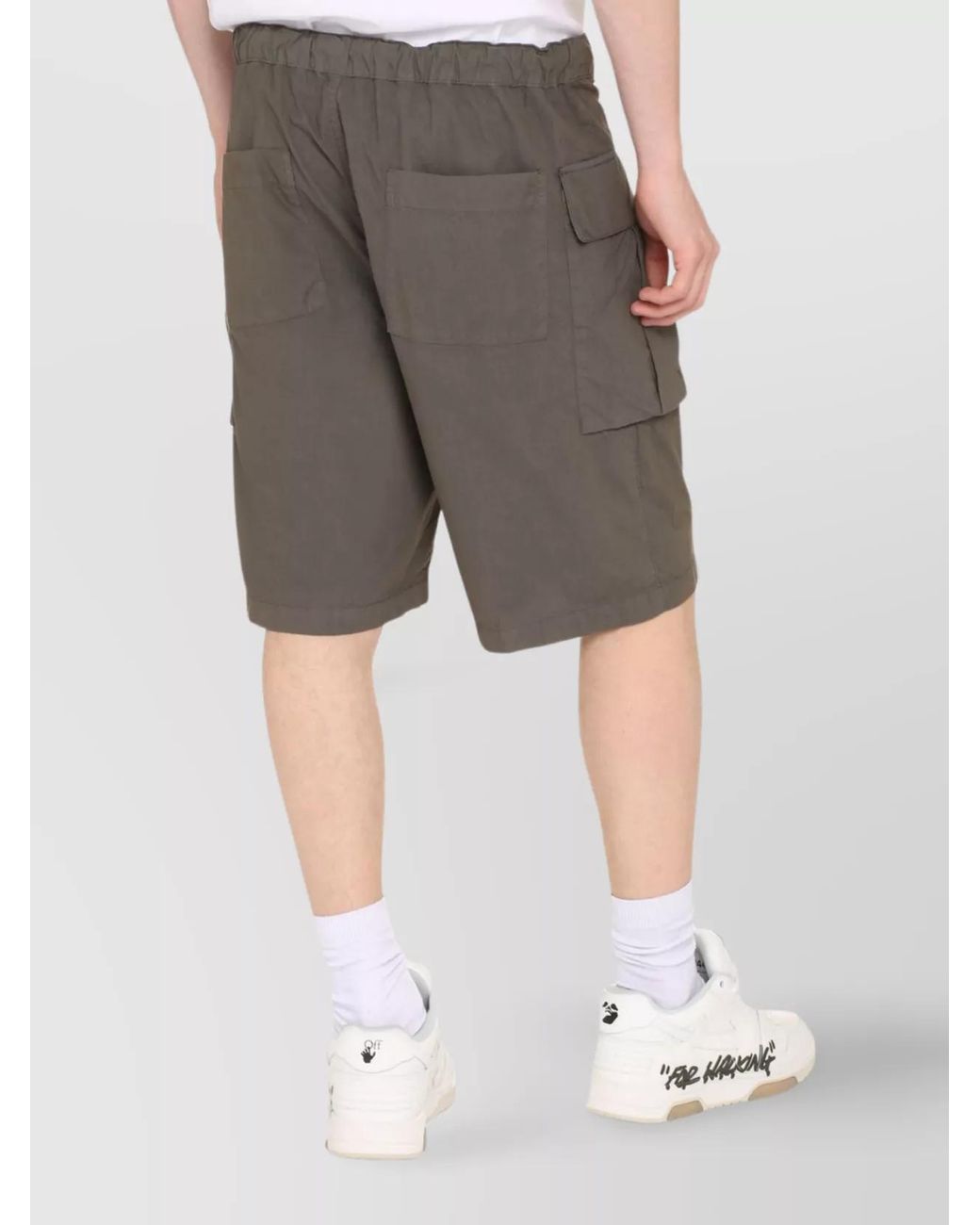 Aspesi Gray Cotton Cargo Bermuda Shorts for men