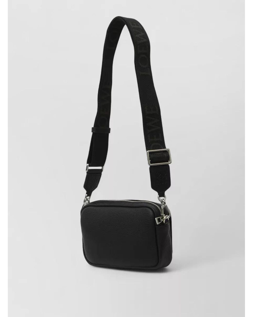 Loewe Black Calfskin Pebble Messenger Bag for men