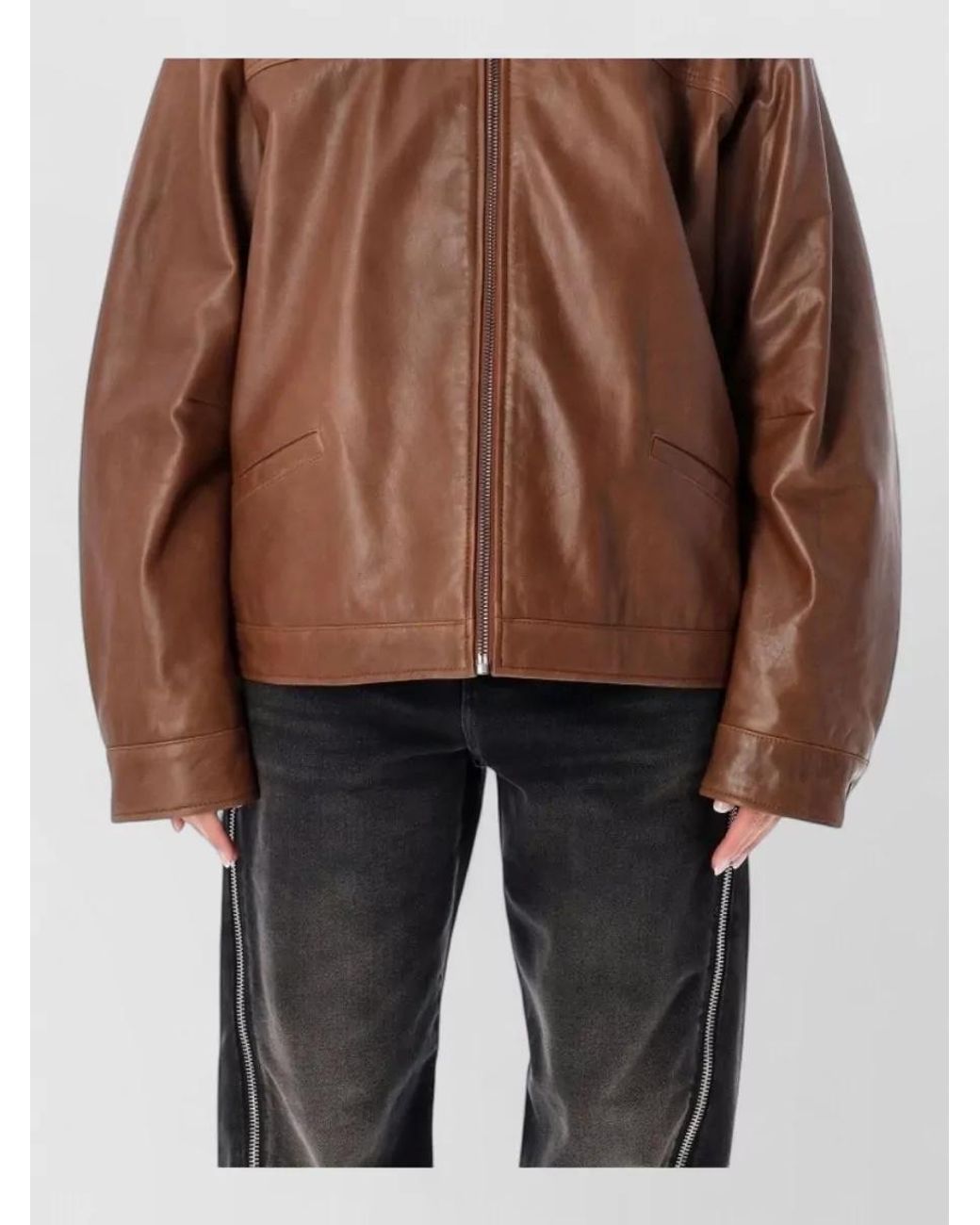 Haikure Black Leather Cropped Jacket