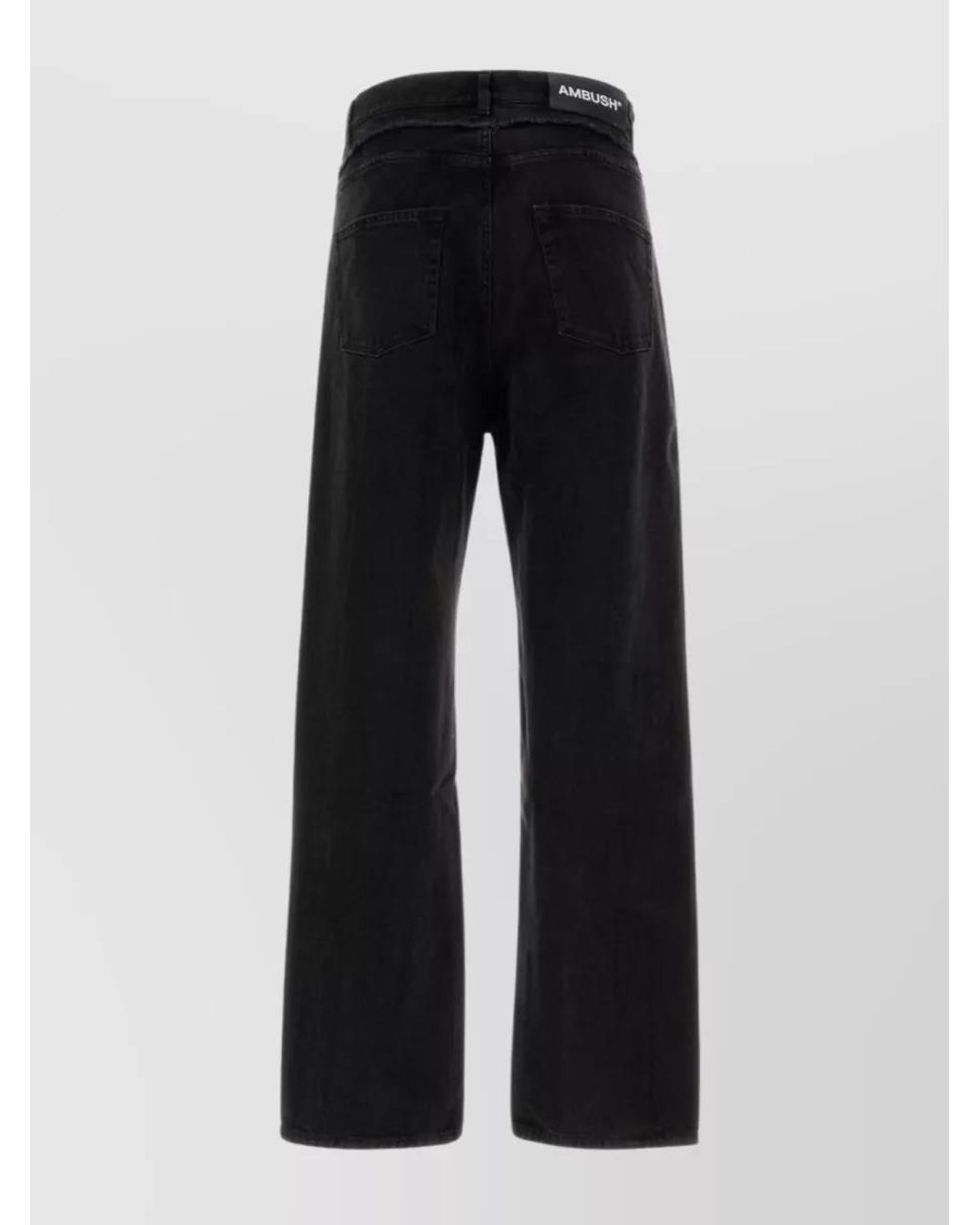 Ambush Black Denim Mid-Rise Wide-Leg Jeans for men