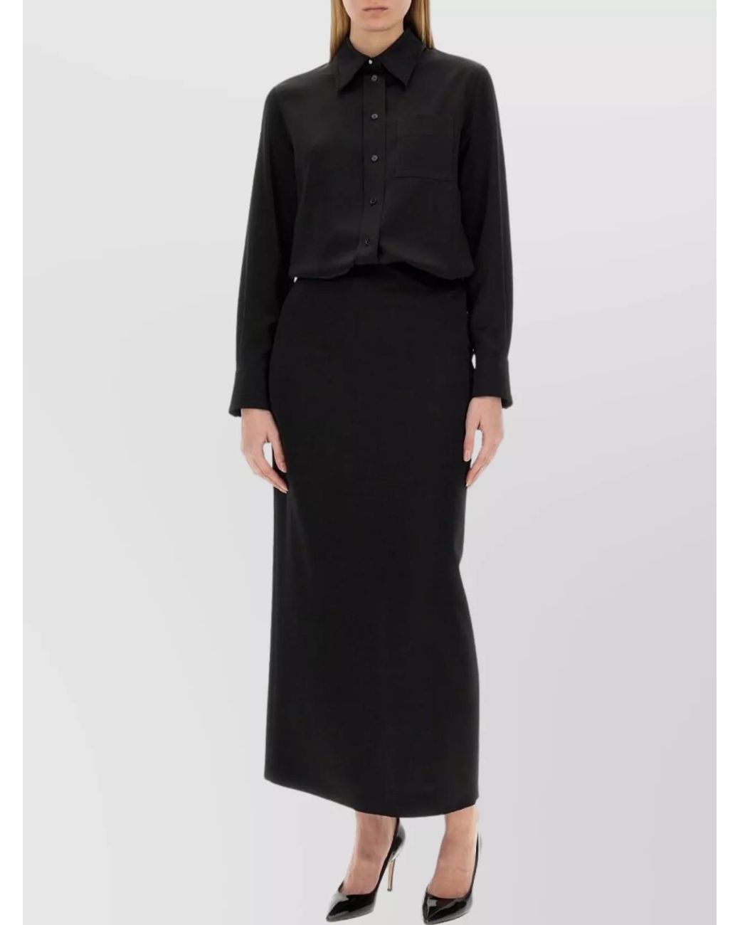 Lanvin Black Crepe De Chine Shirt