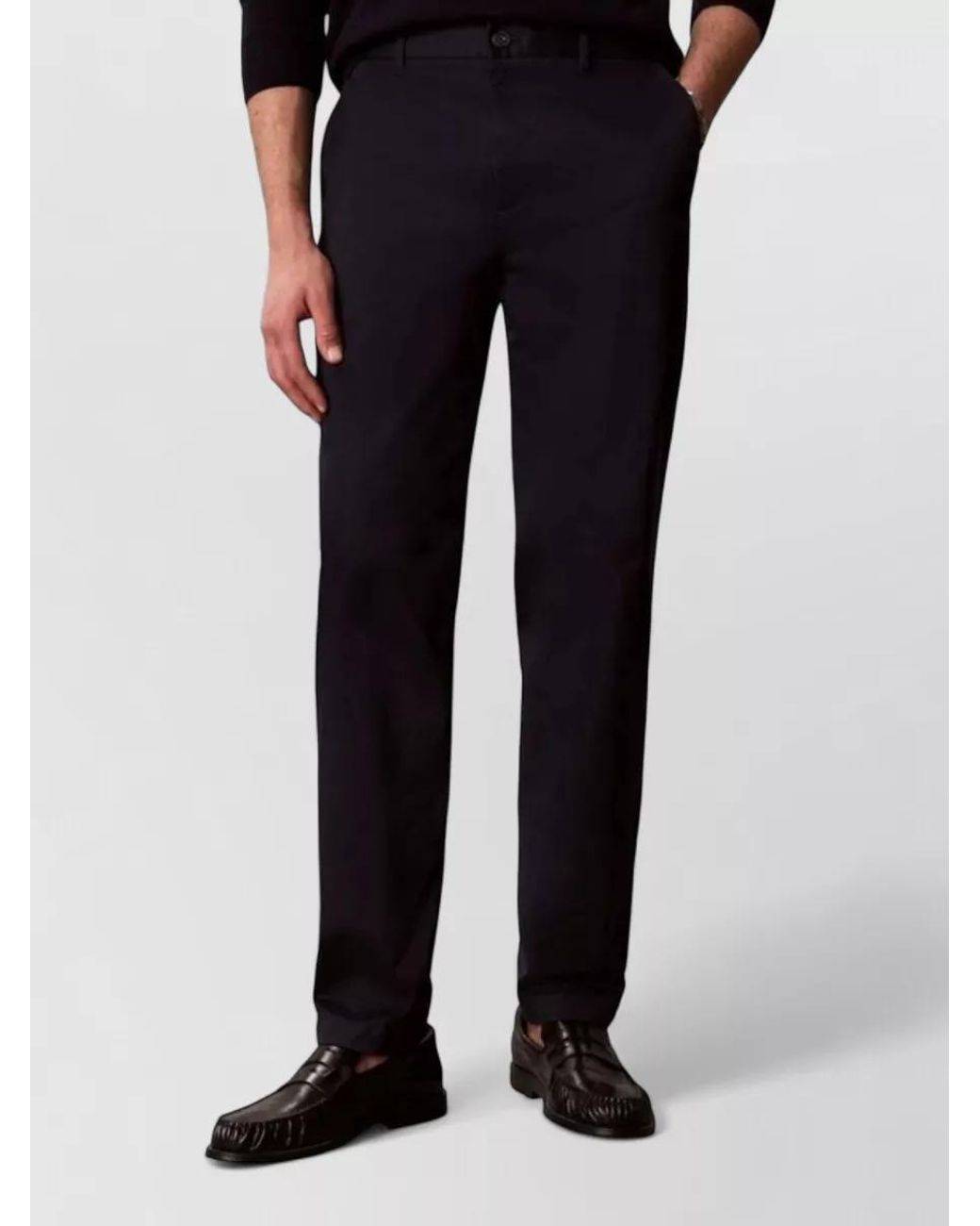 Calvin Klein Blue Tapered Cotton Trousers for men