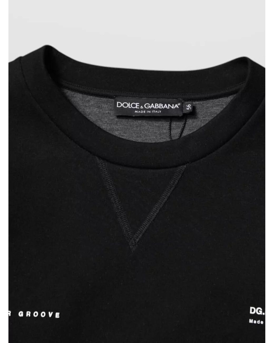 Dolce & Gabbana Black Cotton Logo-Print Sweatshirt for men