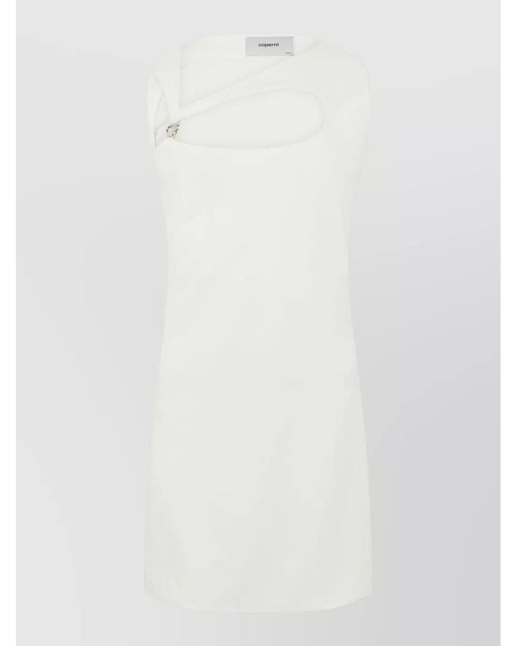 Coperni White Sleeveless Wide Neckline Mini Dress