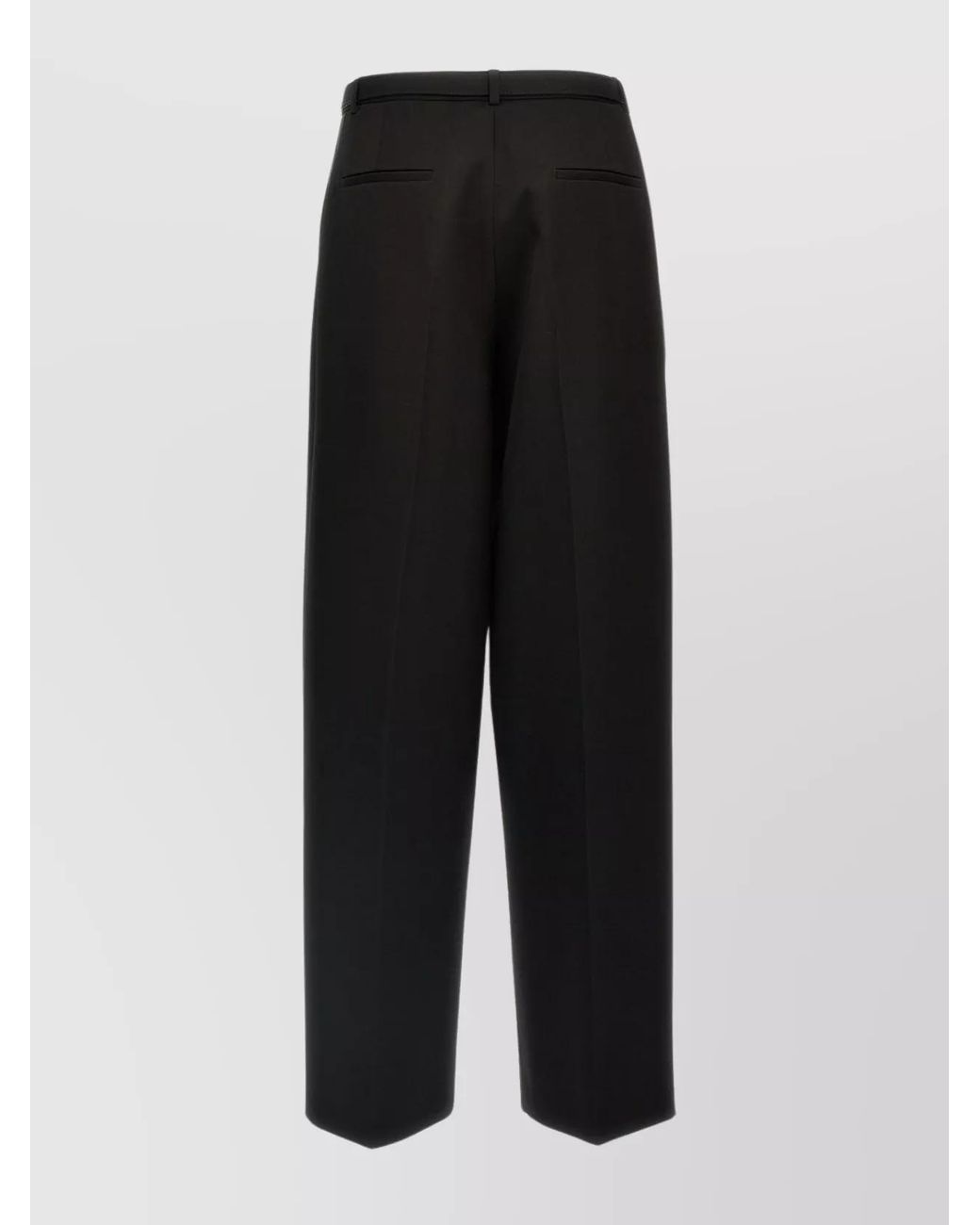 Jil Sander Black Wool Wide-Leg Straight-Leg Tailored Trousers