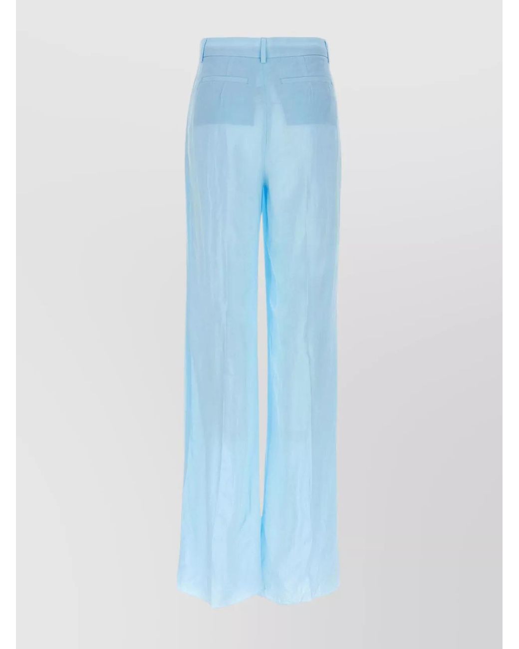 Sportmax Blue Viscose Wide-Leg Trousers