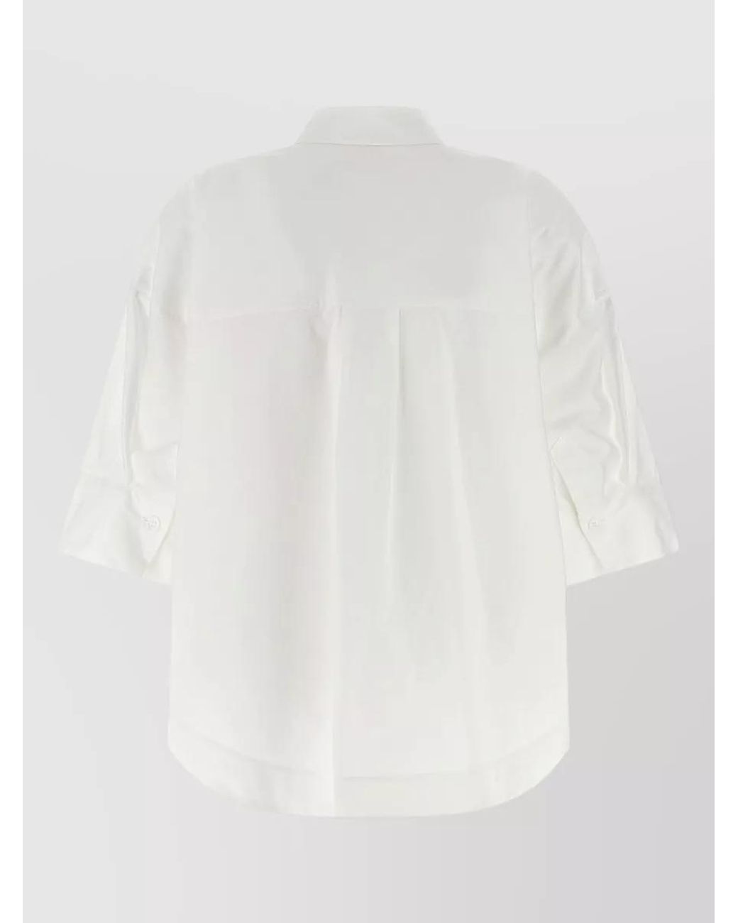 P.A.R.O.S.H. White Pleated Asymmetric Cotton Shirt
