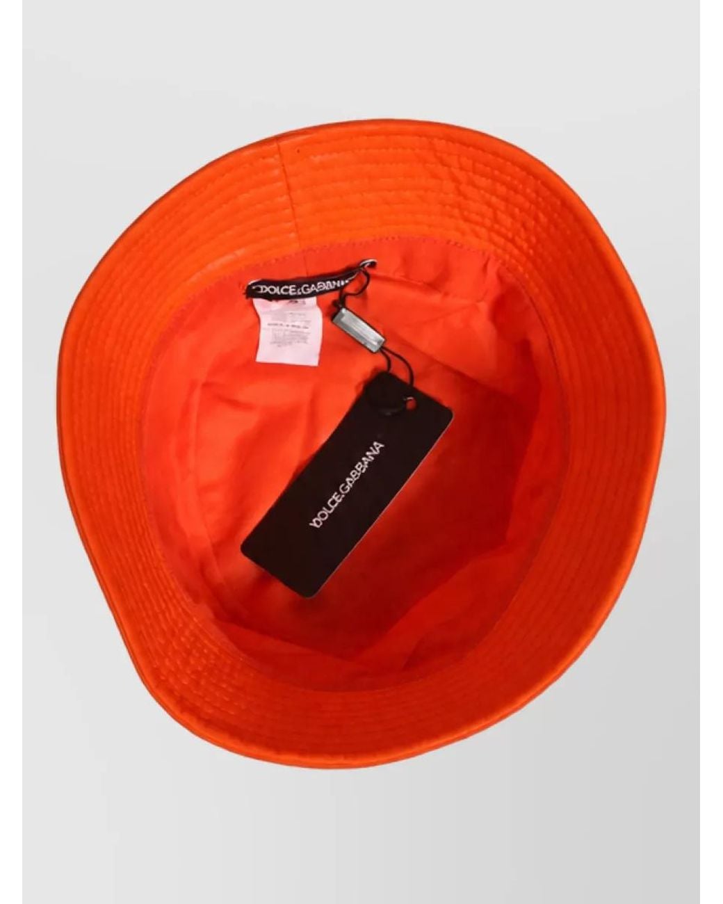 Dolce & Gabbana Orange Crystal Embellished Bucket Hat