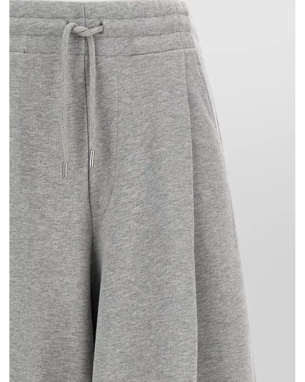Dries Van Noten Gray Cotton Melange Mid-Rise Wide-Leg Lounge Pants