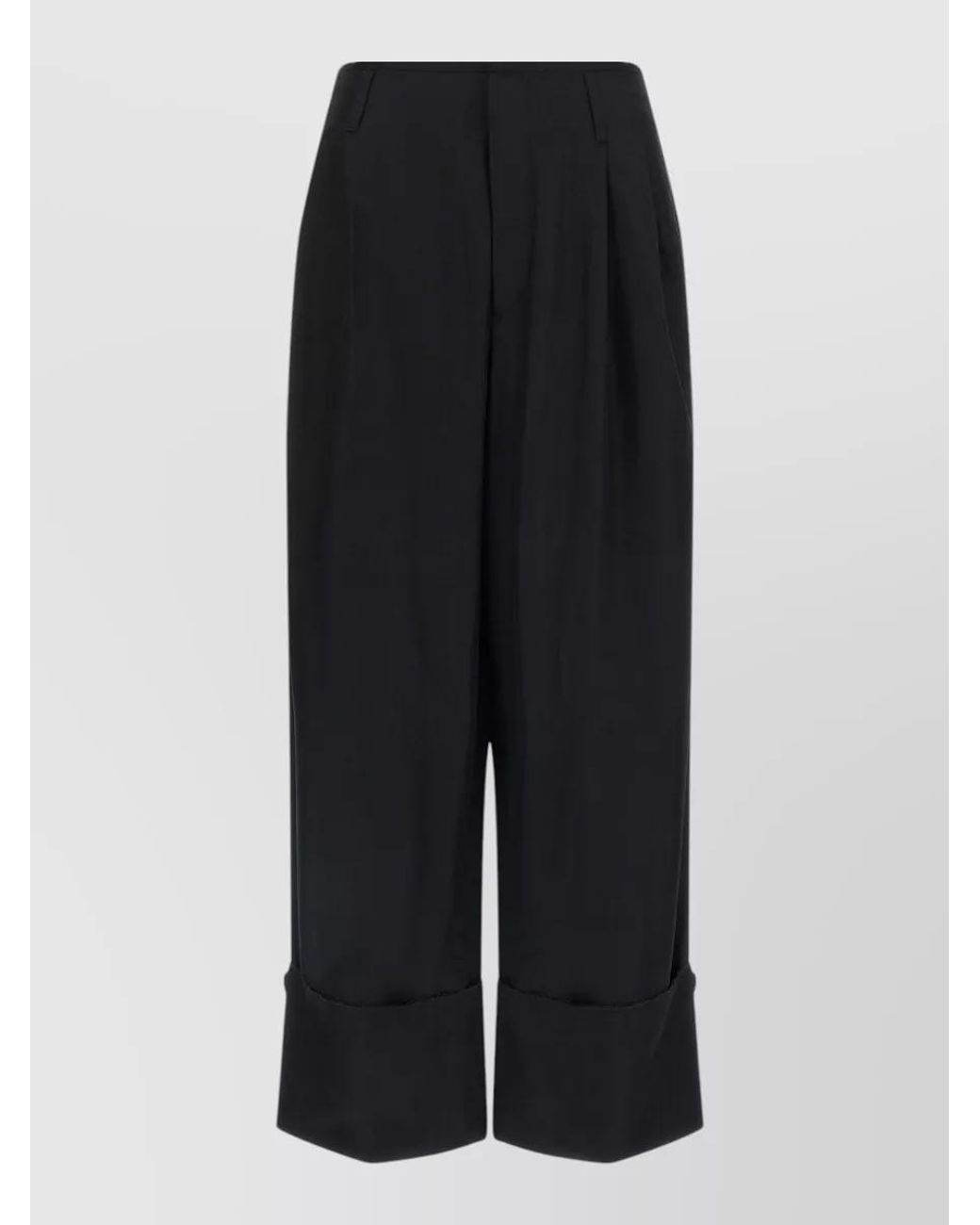 DARKPARK Black Pleated Wide-Leg Tailored Trousers