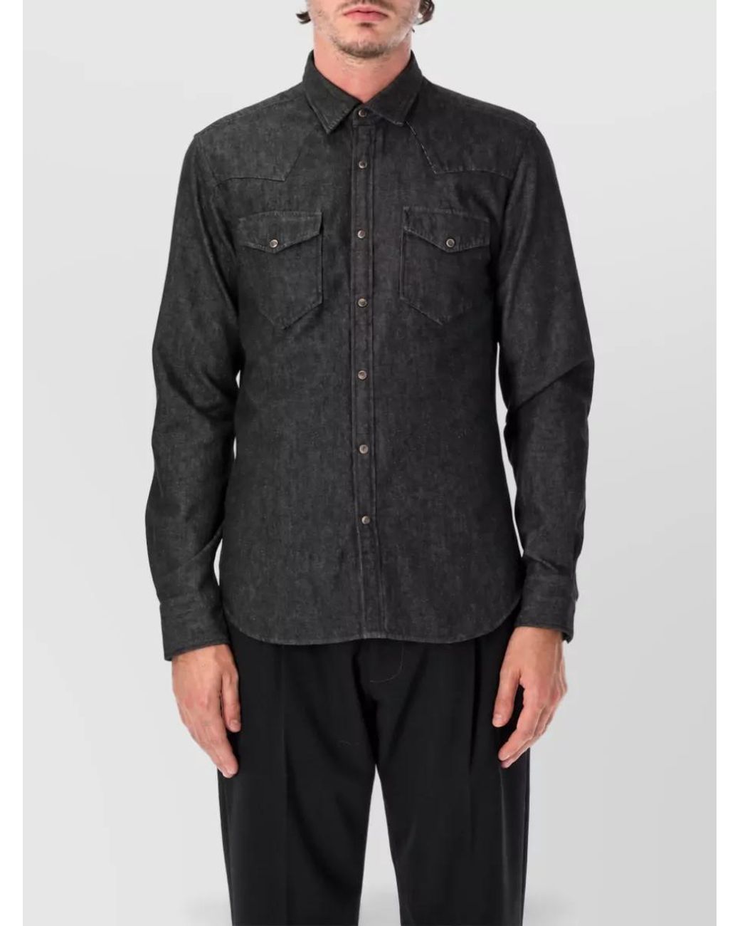 Xacus Gray Denim Western Shirt for men