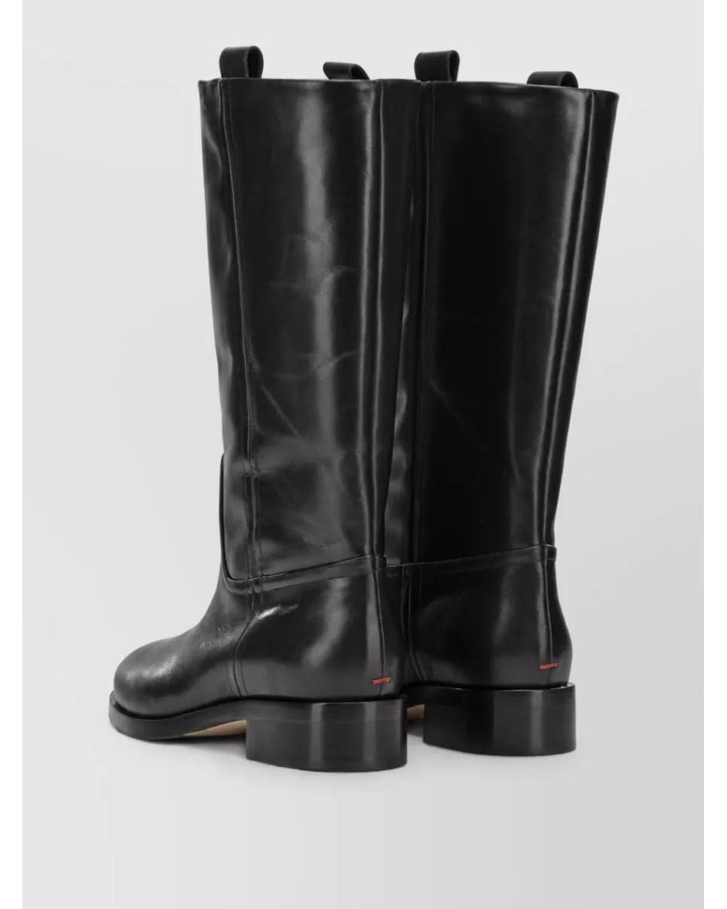 Aeyde Black Leather Knee-High Boots