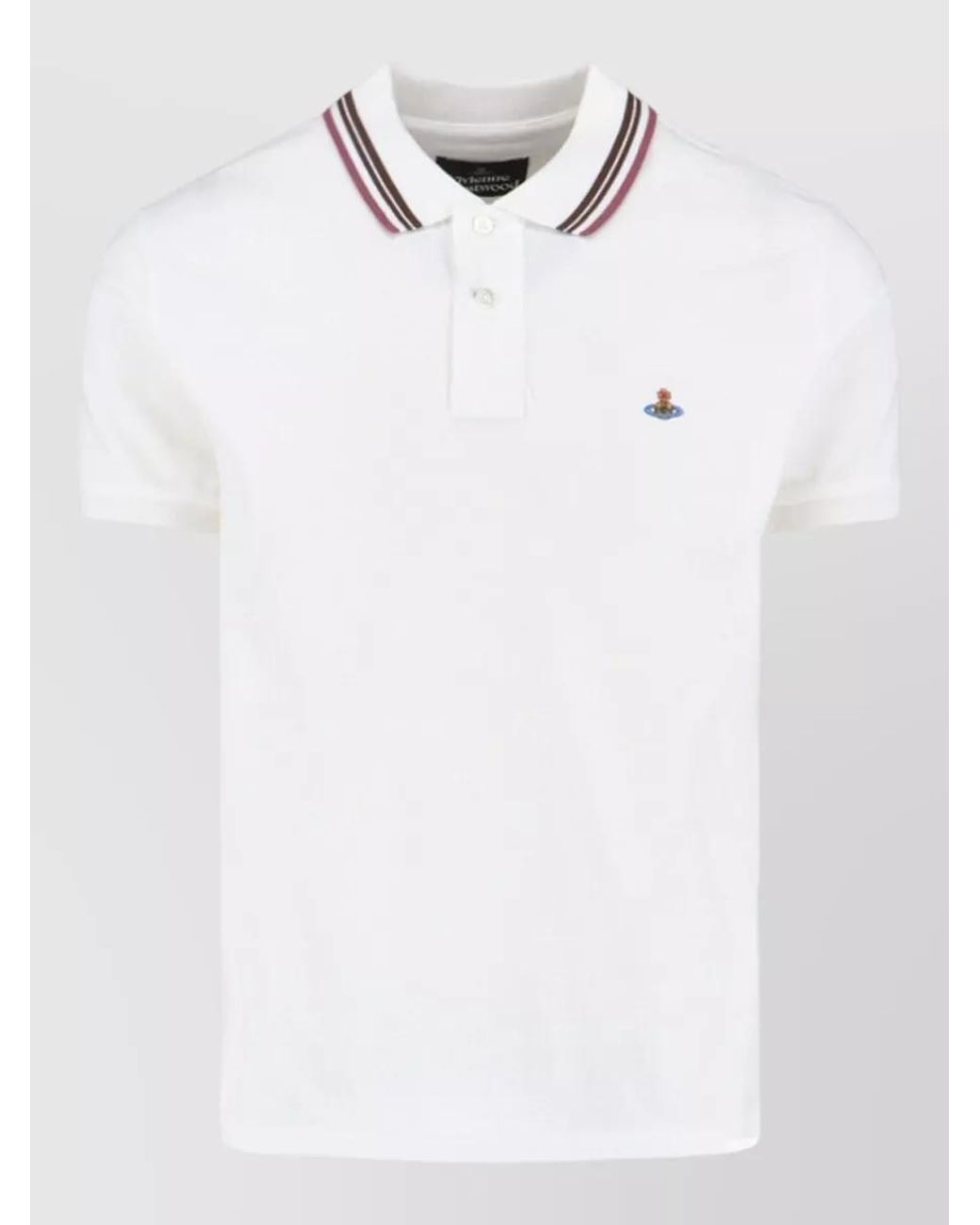 Vivienne Westwood White Cotton Regular-Fit Short-Sleeve Polo Shirt for men