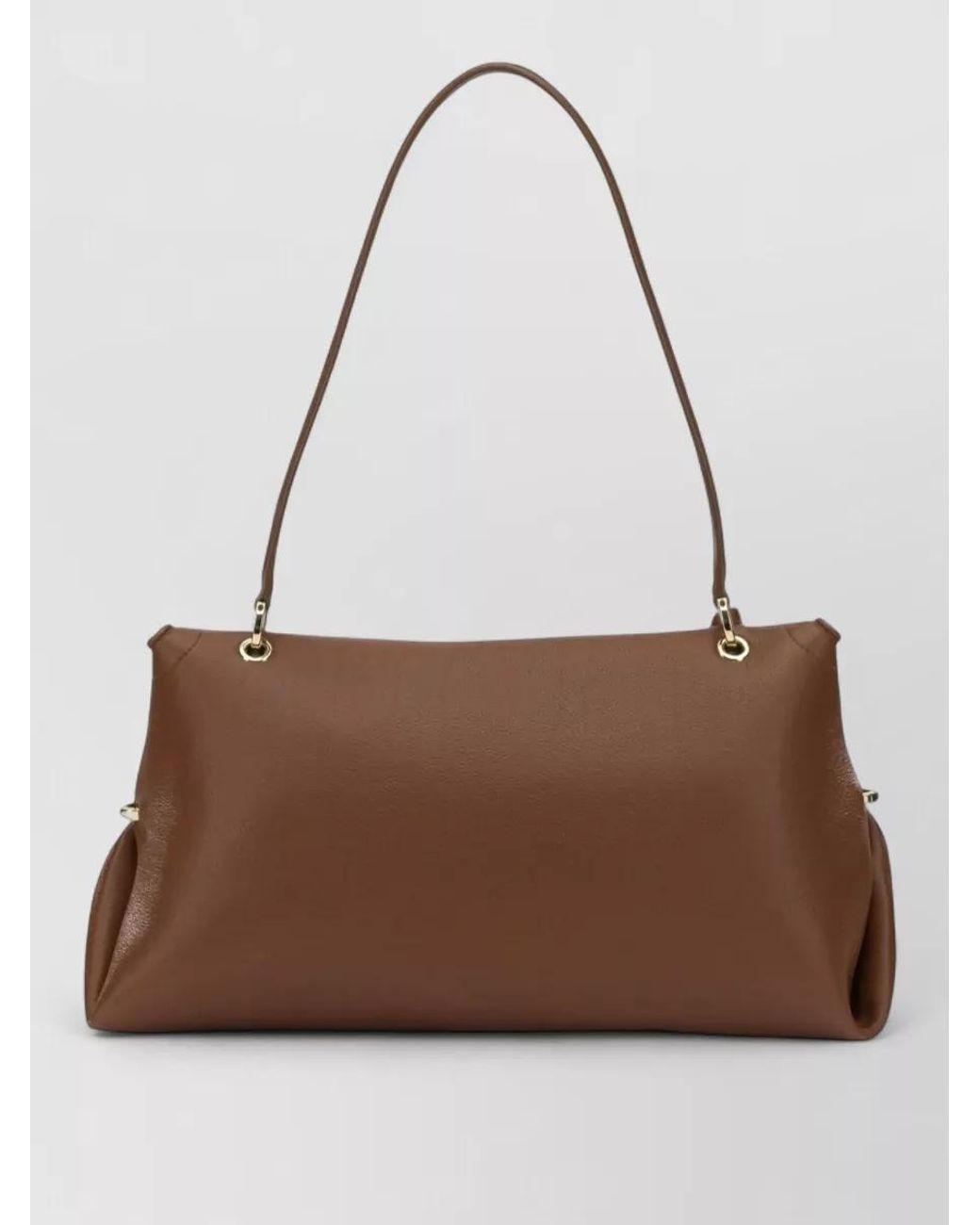 Ferragamo Brown Gancini Leather Shoulder Bag