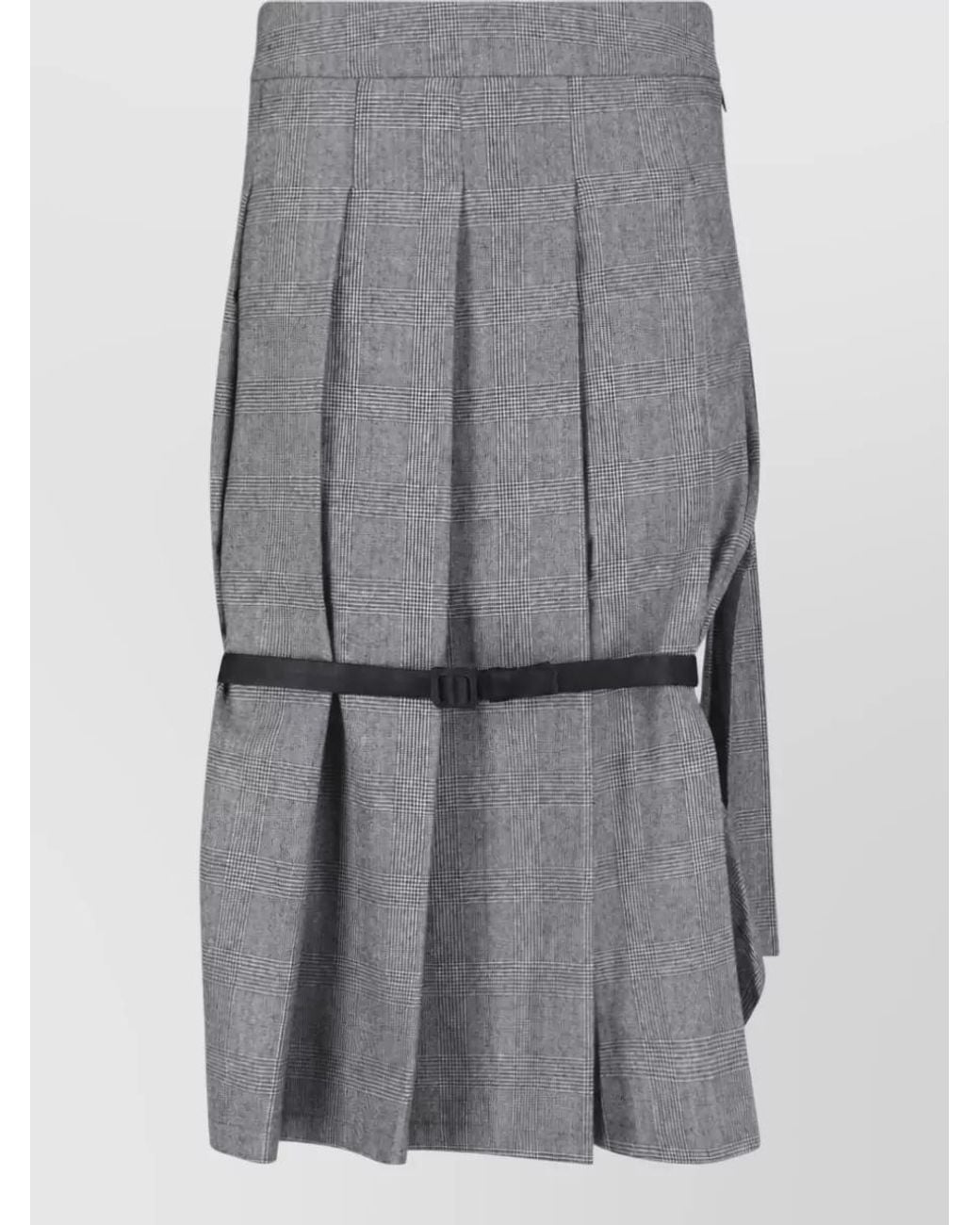 VAQUERA Gray Wool Midi Pleated Skirt