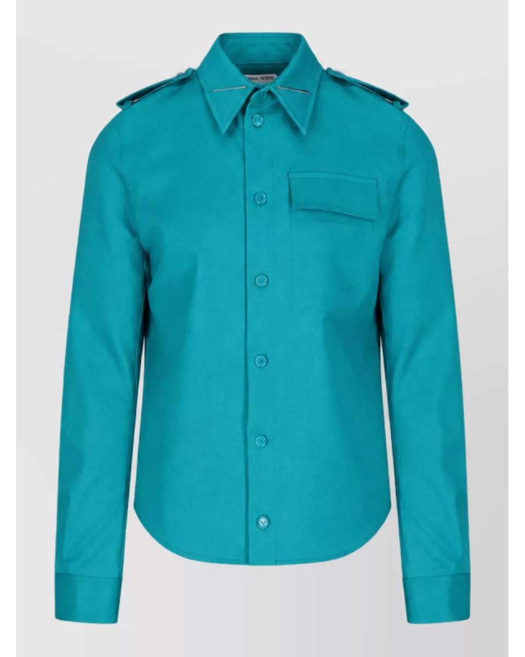 Bottega Veneta Blue Wool Dress Shirt for men
