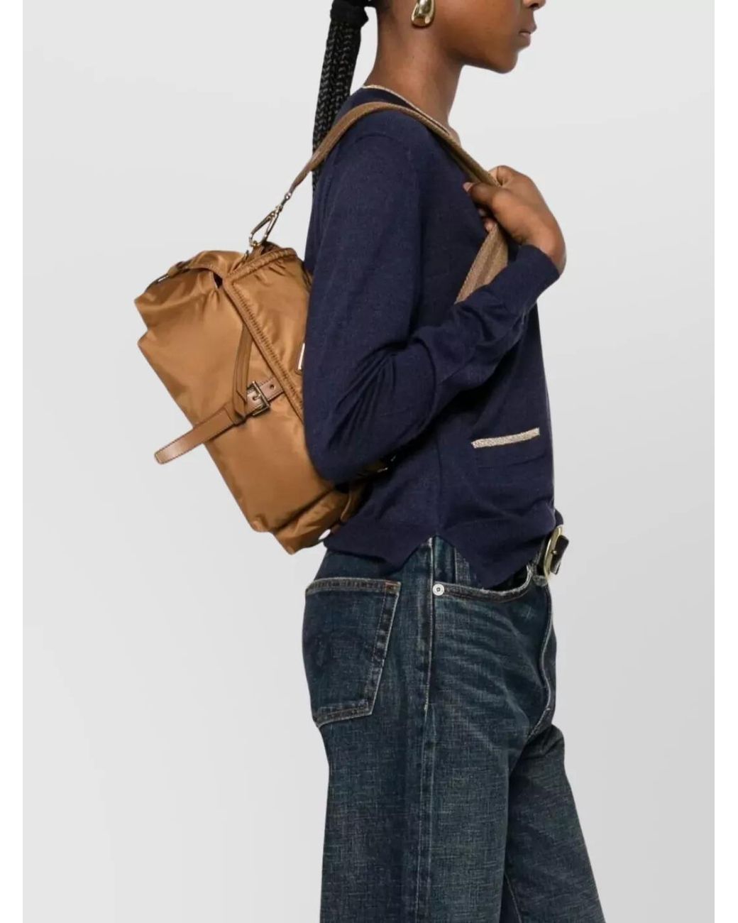 Prada Natural Explore Medium Recycled Polyamide Shoulder Bag