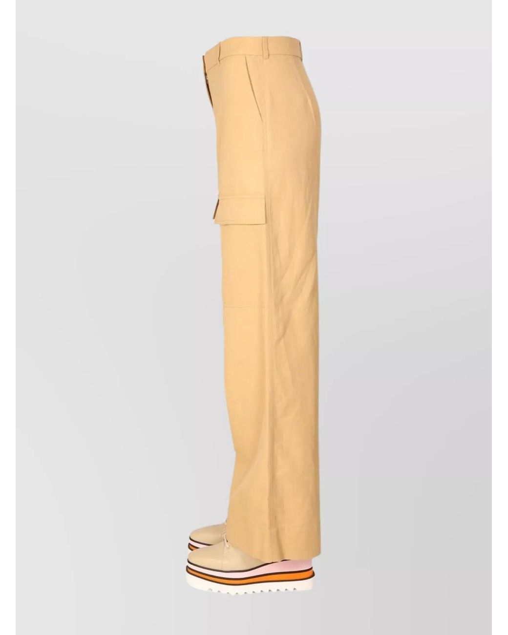 Stella McCartney White Wide-Leg Cargo Trousers