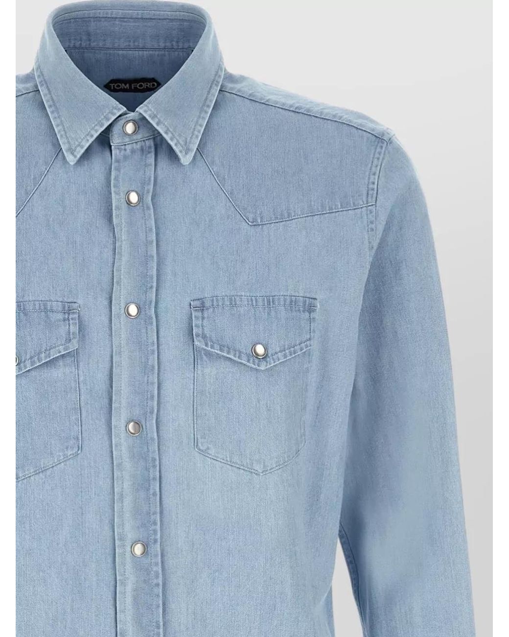 Tom Ford Blue Denim Western Shirt for men