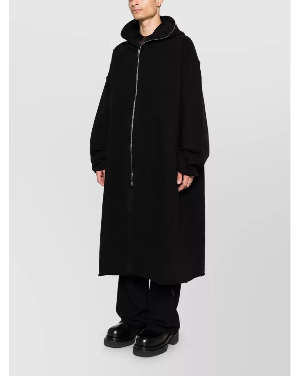 Rick Owens Black Oversized Hooded Jacket for men