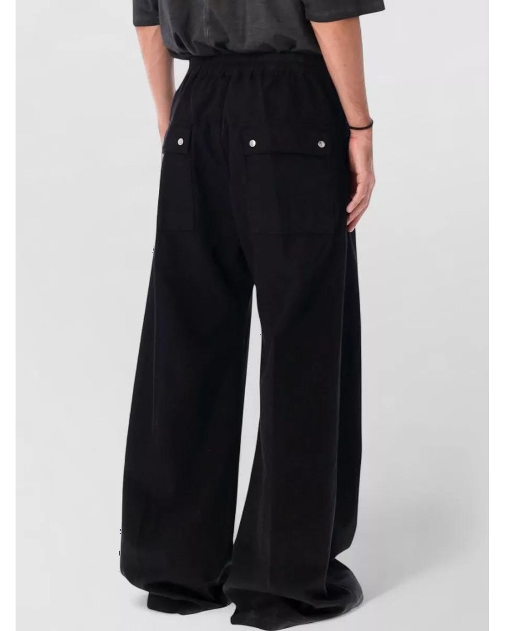 Rick Owens Black Wide-Leg Full-Length Trousers for men