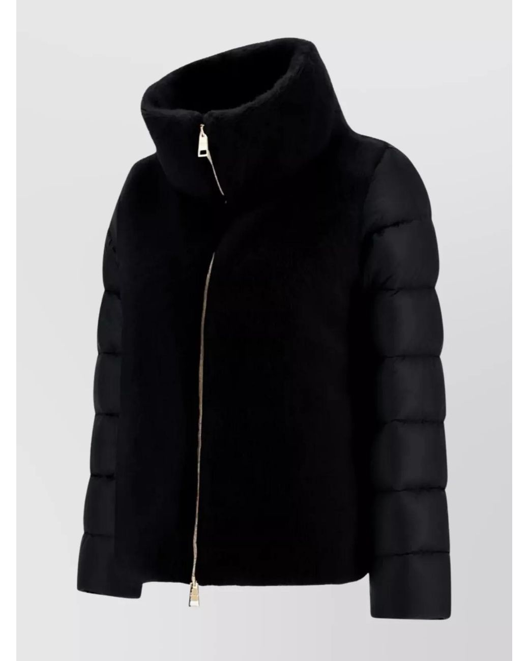 Herno Black Faux Fur Trim Down Puffer Jacket