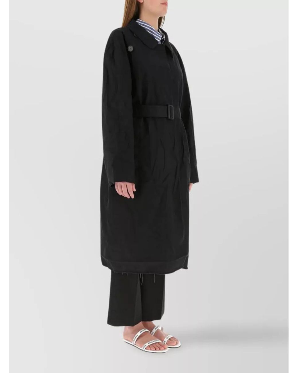 Balenciaga Black Cotton Oversized Single-Breasted Coat