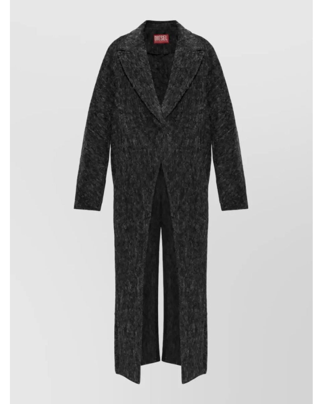 DIESEL Black Oversized Coat