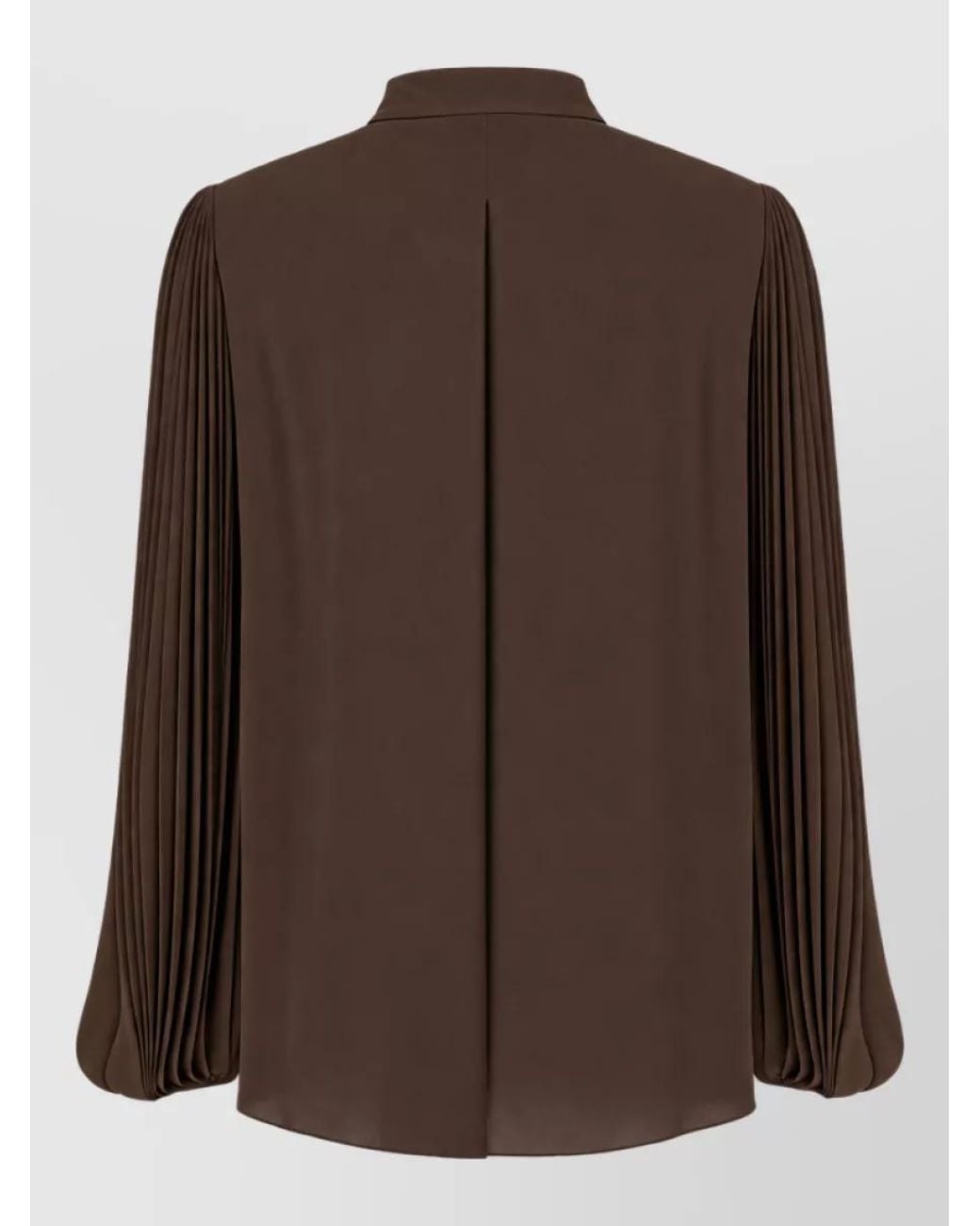 Tom Ford Brown Pleated Lavalliere Blouse
