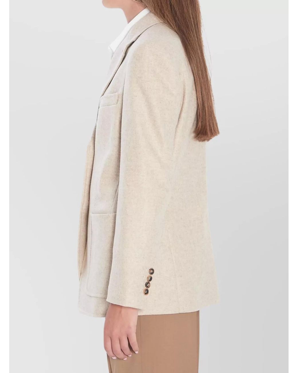 Max Mara Natural Caraffa Single-Breasted Blazer