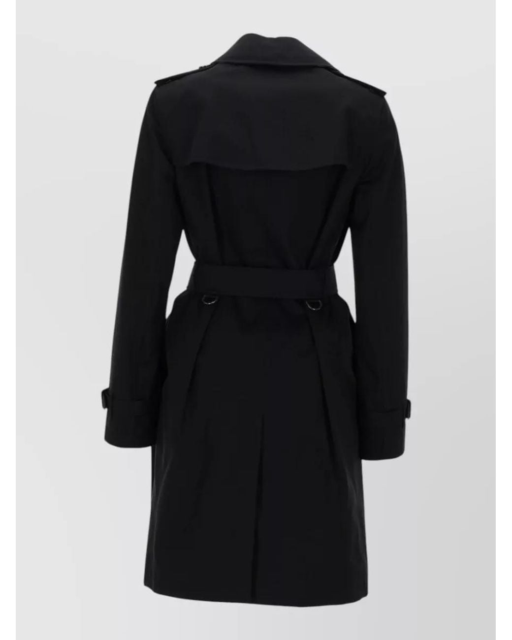 Burberry Black Cotton Double-Breasted Trench Coat