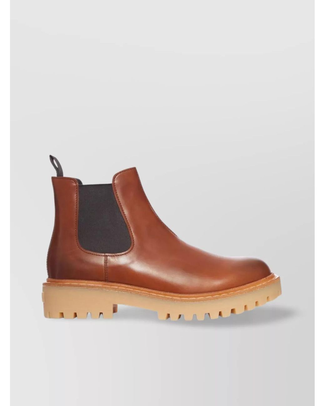 Prada Brown Leather Chelsea Boots for men